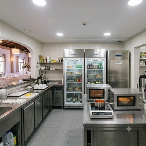 Punto de cocina solo para servir y no para preparar